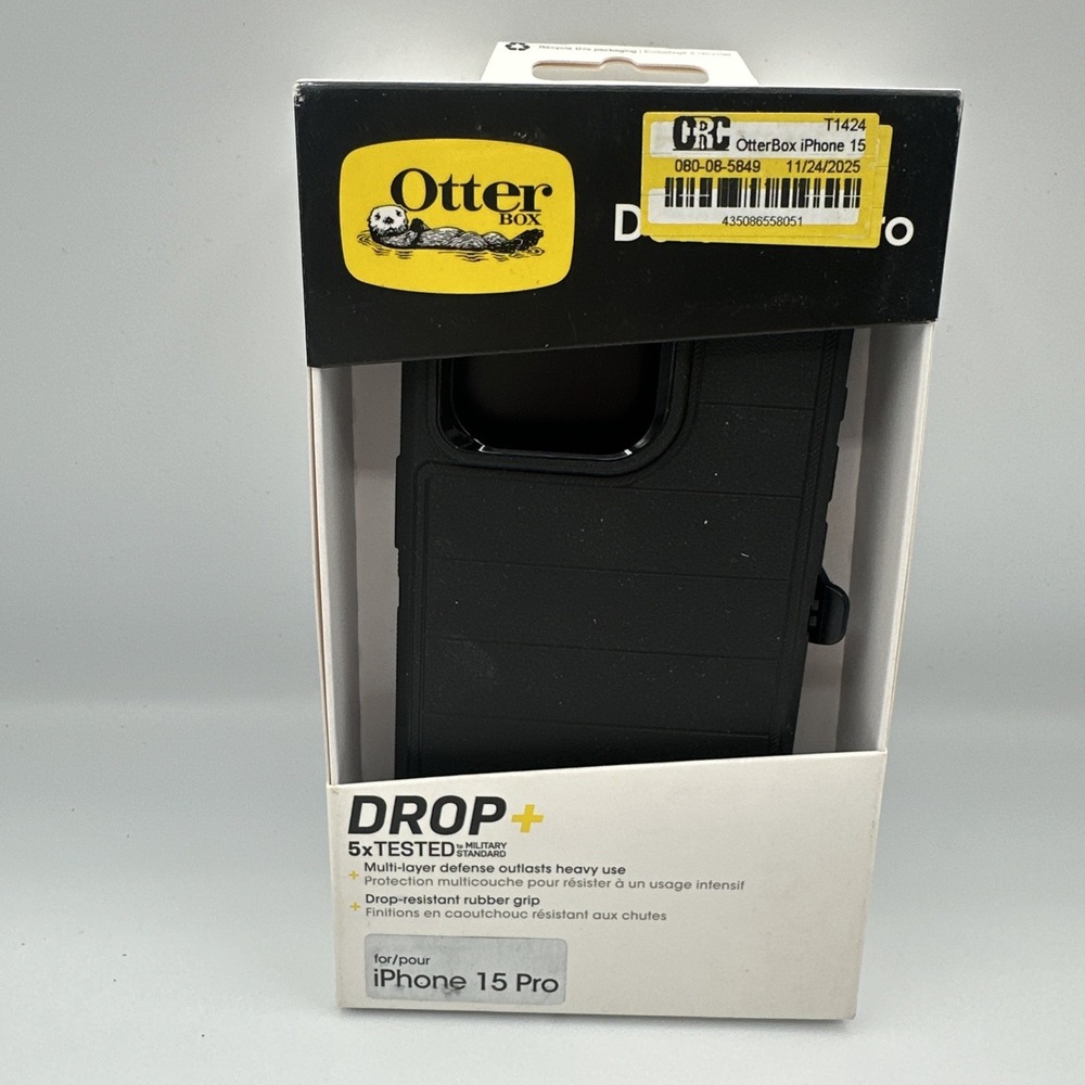 OtterBox Defender Pro for Apple iPhone 15 Pro Black Rugged Case - New